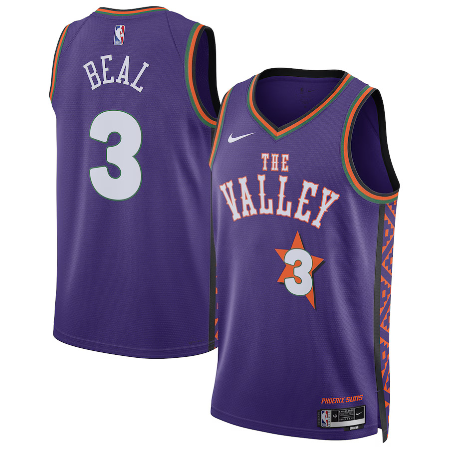 Men Phoenix Suns #3 Bradley Beal Nike Purple City Edition 2024-25 Swingman Player NBA Jersey->phoenix suns->NBA Jersey